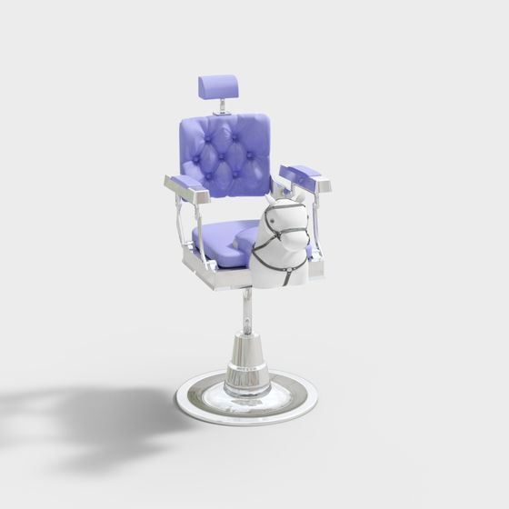 Stylish Retro Barber Chair 3D model