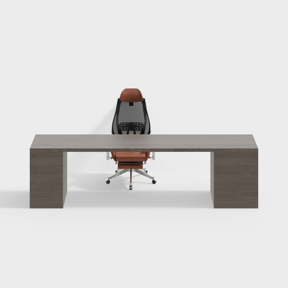 Modern Minimalist Office Desk 3D model