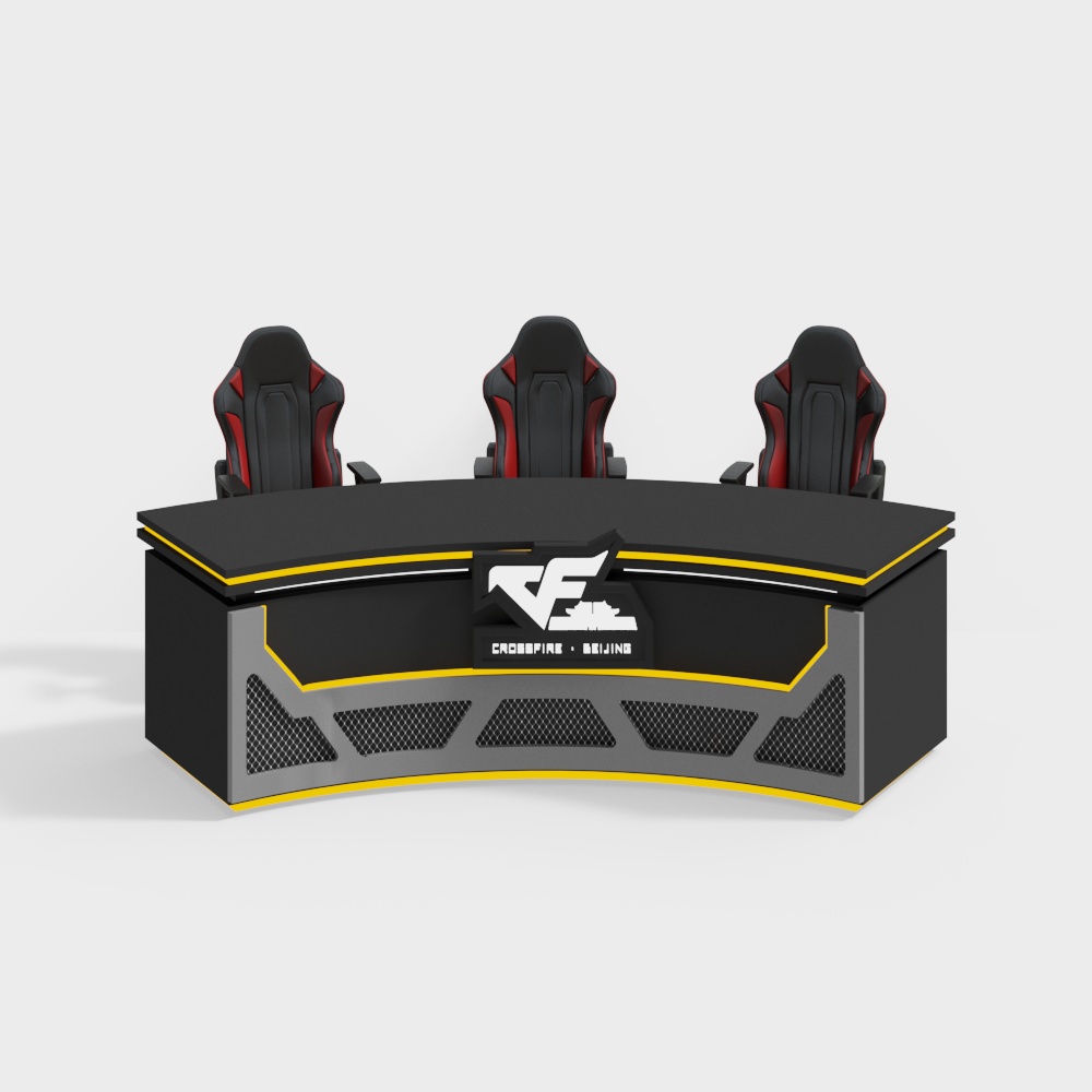 Internet cafe table and chair combination