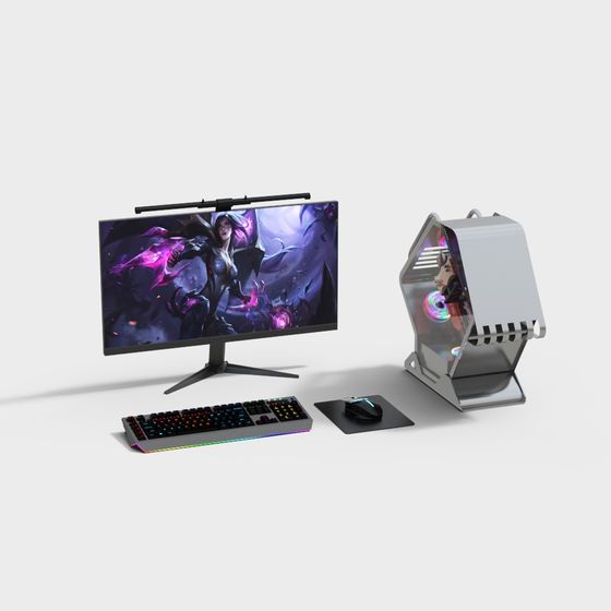 Futuristic eSports Workstation 3D model