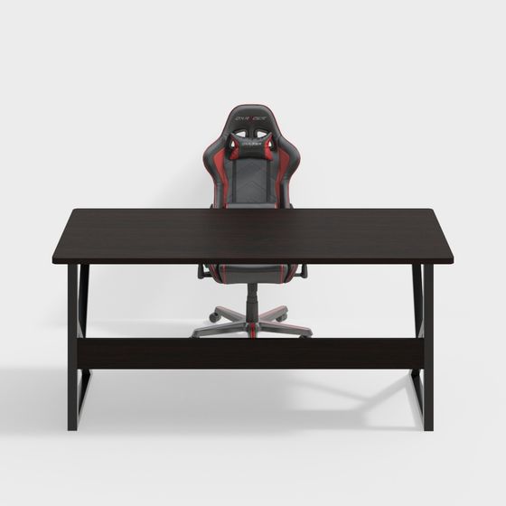 Minimalist Gaming Desk and Chair Set 3D model