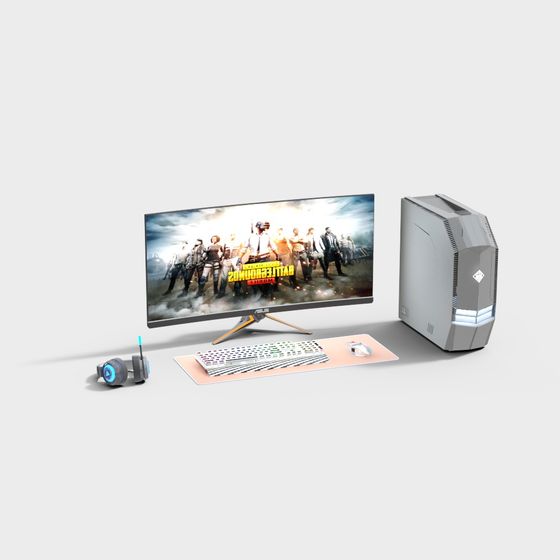 Stylish Gaming PC 3D Model for Creative Projects