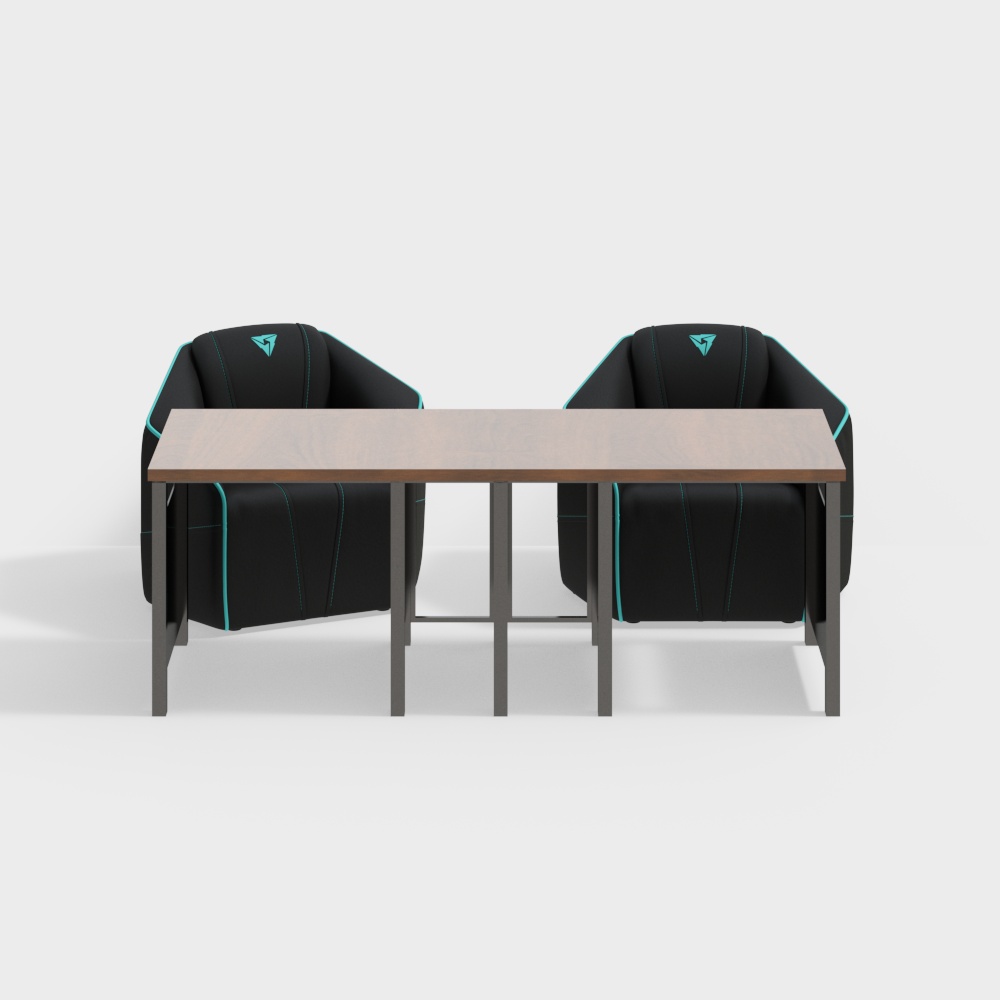 Ensemble table et chaises de café internet