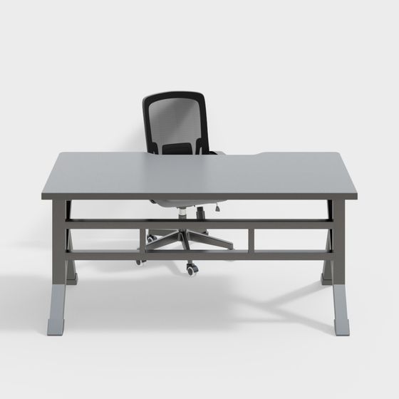 Modern Low-Poly Office Desk 3D model