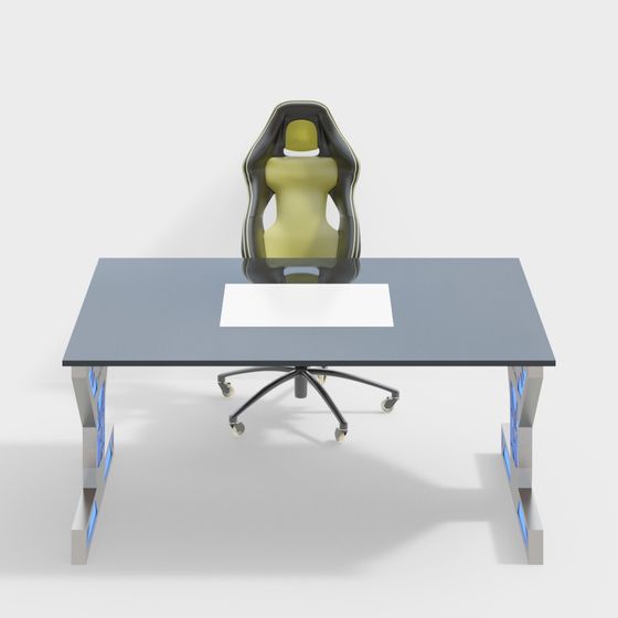 Modern Office Desk and Chair 3D Model