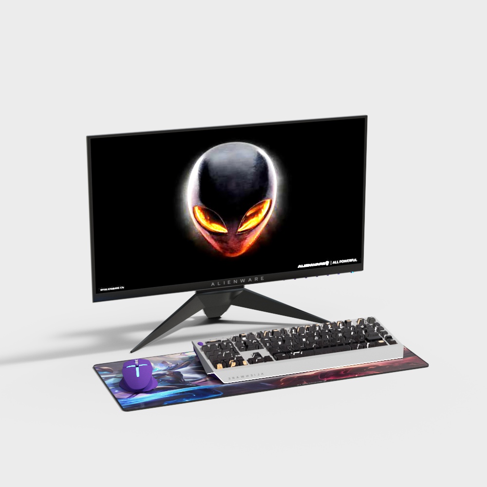 Stunning Alienware Monitor Setup 3D model