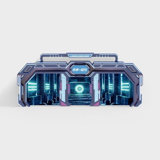 Futuristic 3D Model Porch for Space Bases