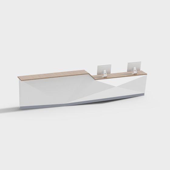 Sophisticated Minimalist Reception Desk 3D model for Contemporary Spaces