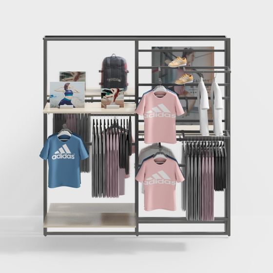 Low Poly Fashion Display Rack 3D model