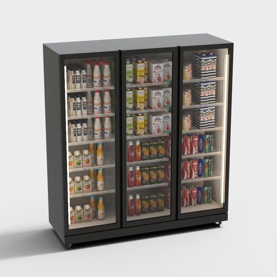 Stylish Modern Refrigerated Display Case 3D model