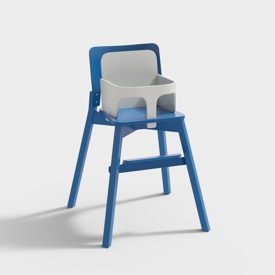 Stylish Low-Polygon High Bar Stool 3D model