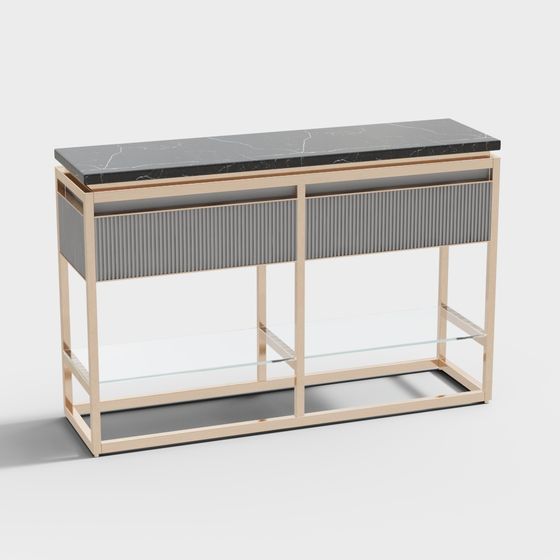 Minimalist Low-Poly Side Table 3D model