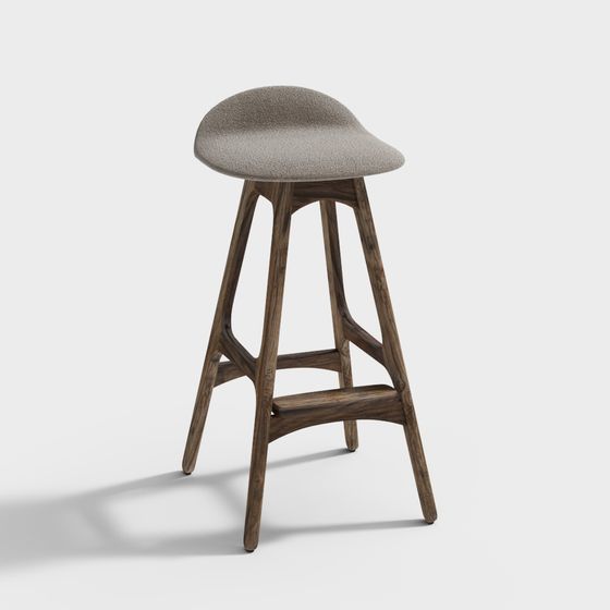 Wood Grain Bar Stool 3D model