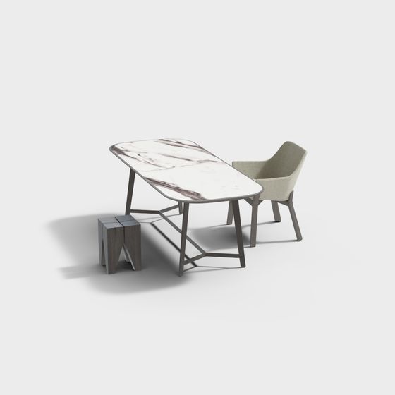 Urban Living Room Furniture Set 3D model