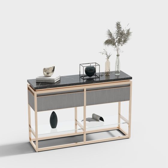 Minimalist Living Room Sideboard 3D model