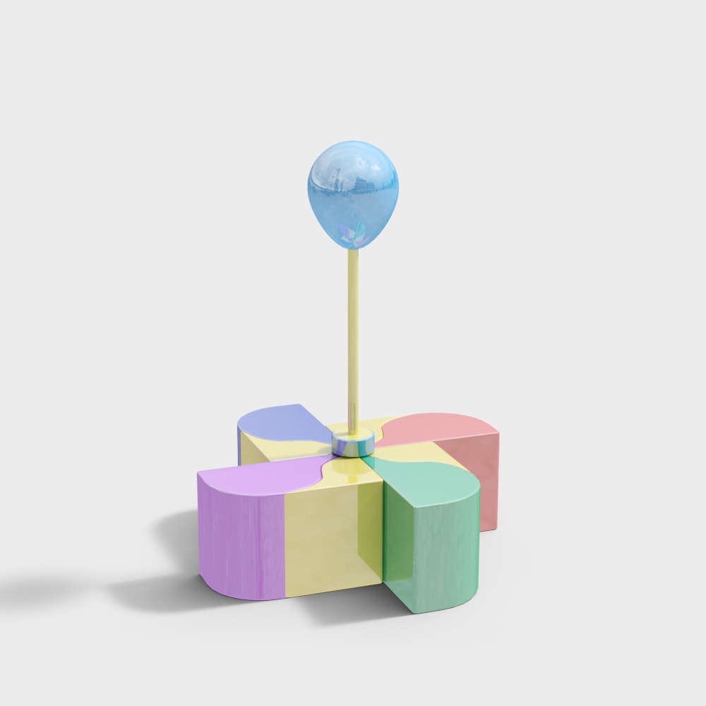 Colorful Balloon Stand 3D model