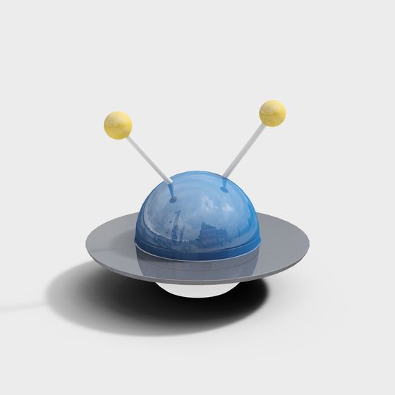 Futuristic Low-Poly UFO 3D model