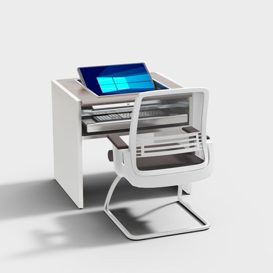 Combinaison de bureau et chaise de salle d'ordinateur