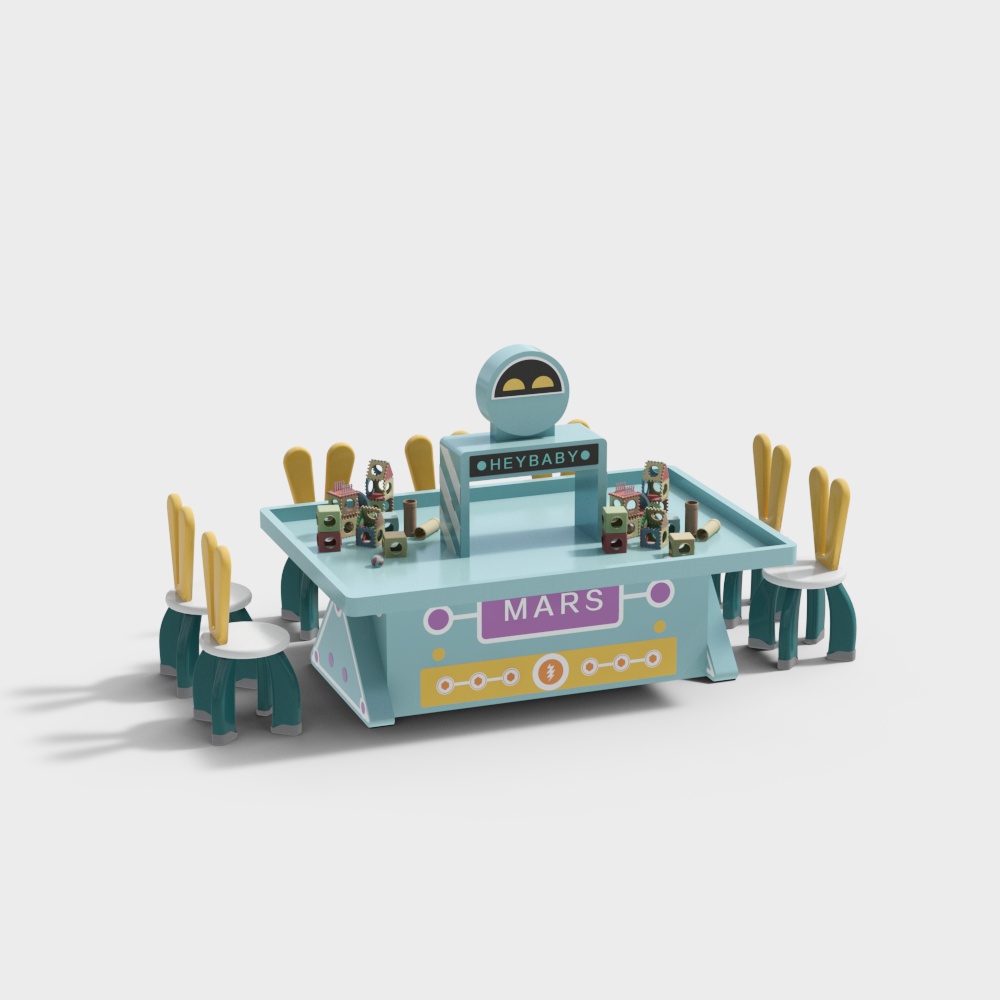 Amusement park children's educational table and chair combination