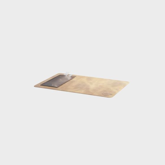 Elegant Wooden Placemat 3D model for Modern Spaces