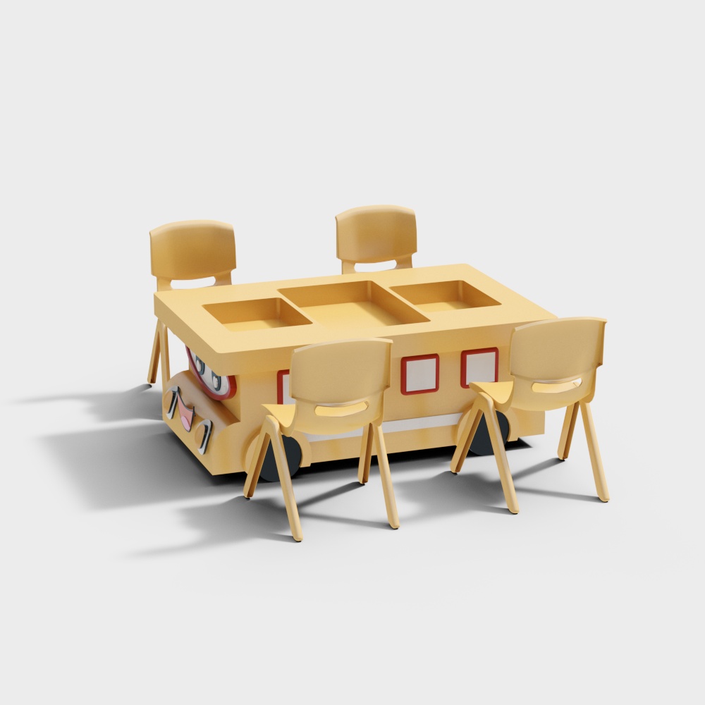 Amusement park children's educational table and chair combination