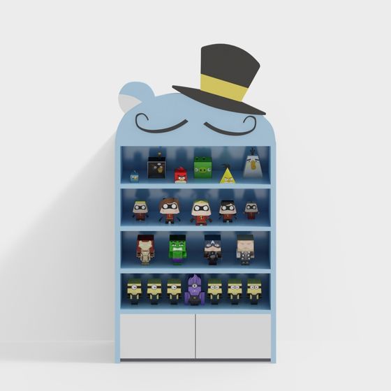 Charming Toy Display Cabinet 3D Model