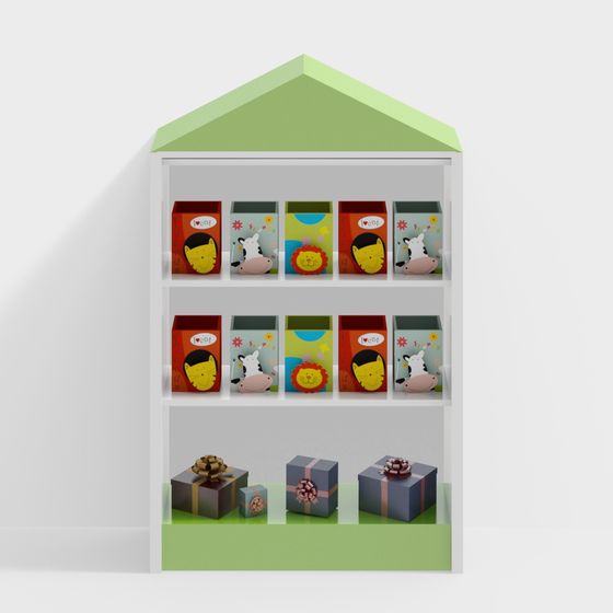 Colorful Children's Gift Display Cabinet 3D model