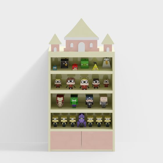 Whimsical Castle Bookshelf 3D model