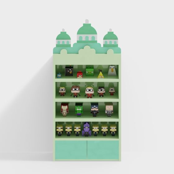 Charming Toy Display Cabinet 3D Model for Creative Designs
