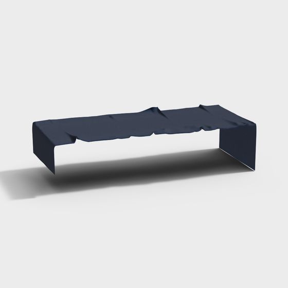 Elegant Streamlined Bench 3D model for Modern Interiors