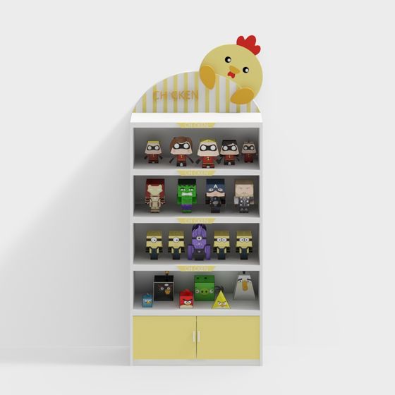 Charming Chicken Display Shelf 3D model
