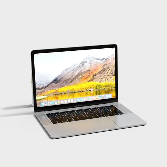 Realistic Low-Poly MacBook Pro 3D model