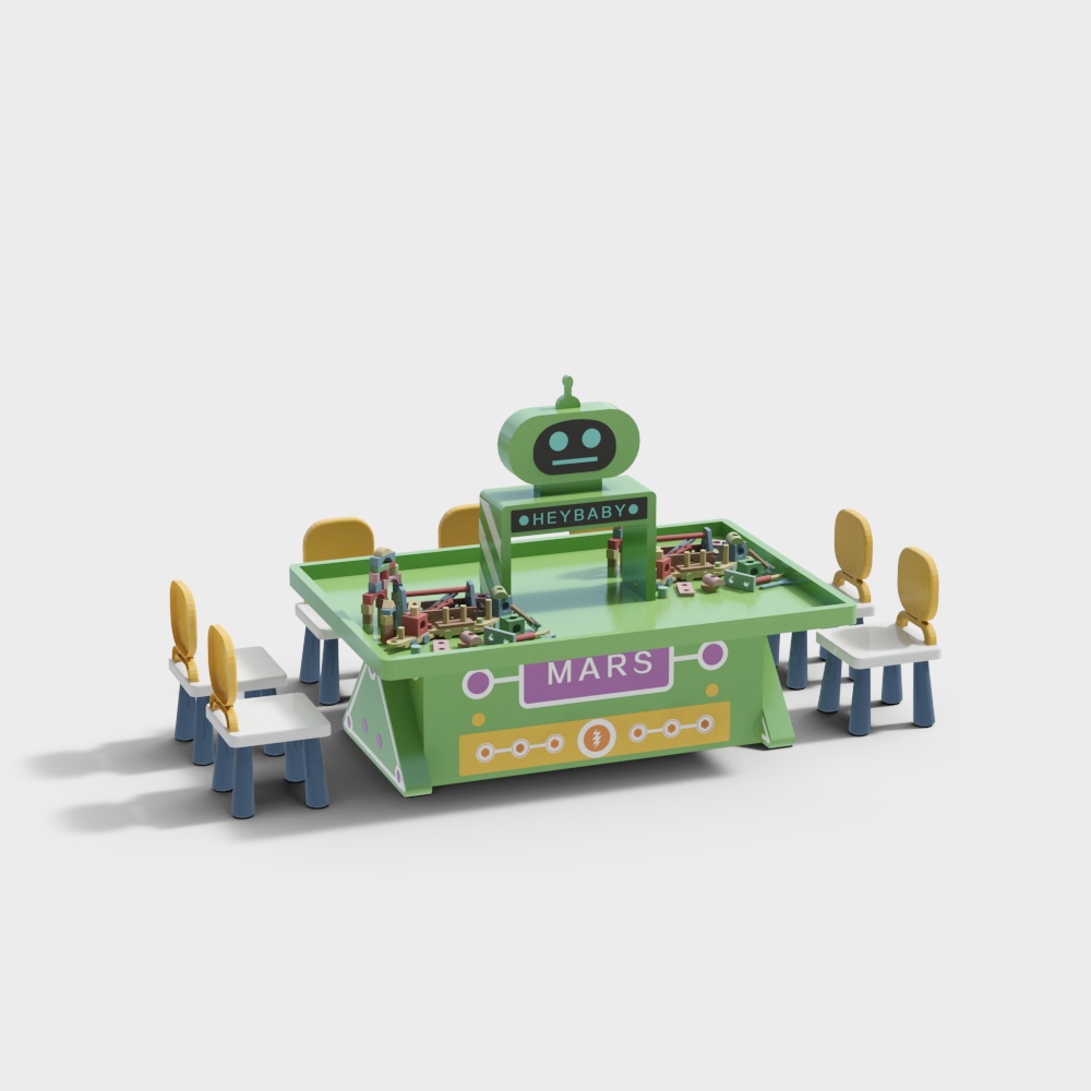 Children's Educational Table and Chair Combination in Amusement Park