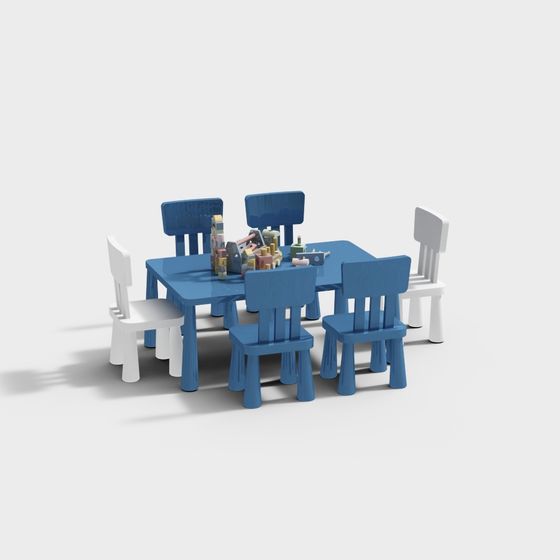 Children's Play Table and Chair 3D model