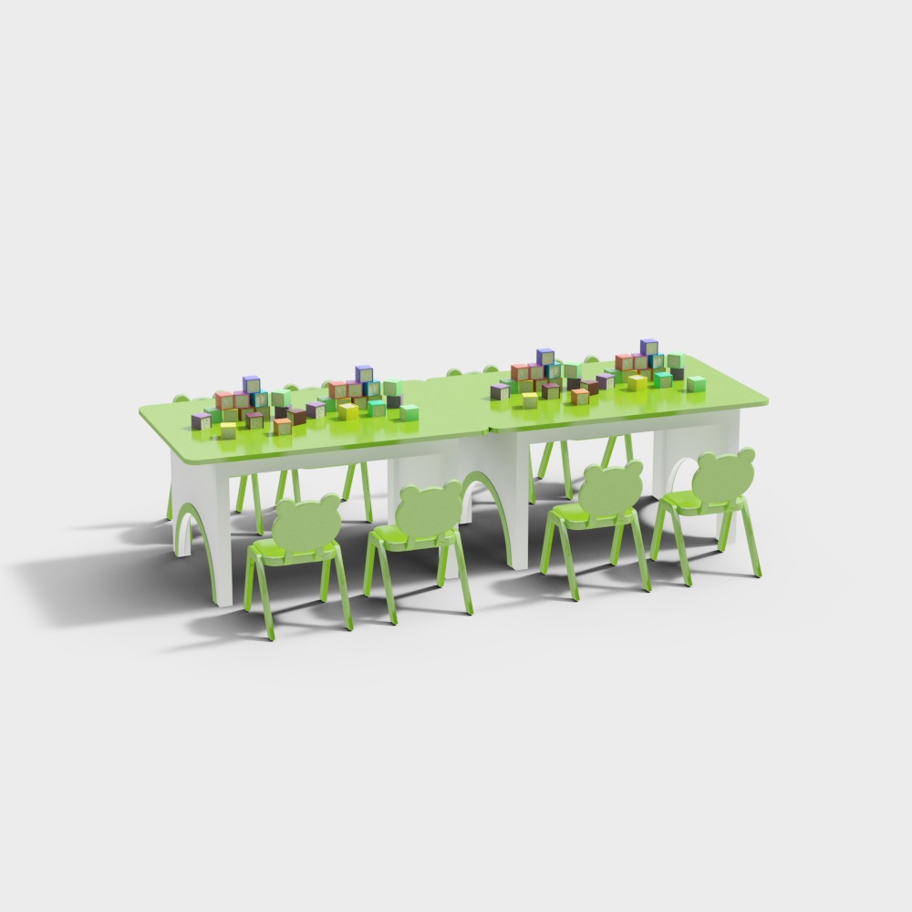 Combinación de mesa y silla de juguete para niños en parque de diversiones