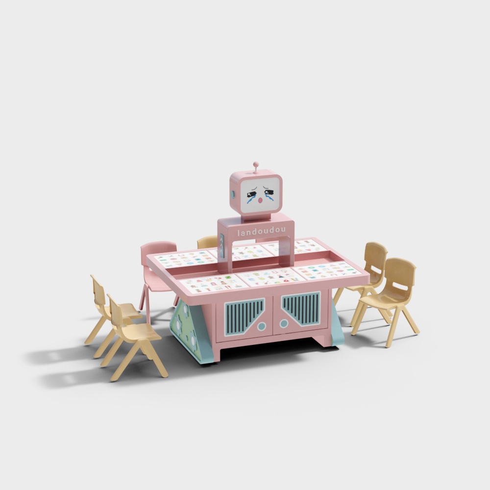 Children's Educational Table and Chair Combination in Amusement Park