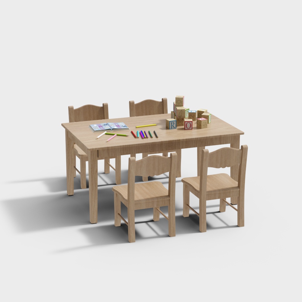 Kindergarten children's table and chair combination