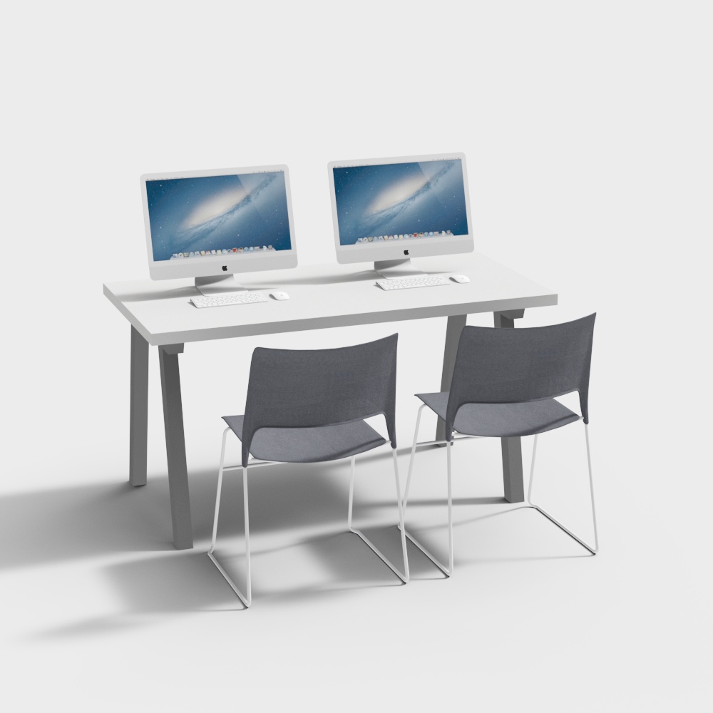 School computer classroom desk and chair combination