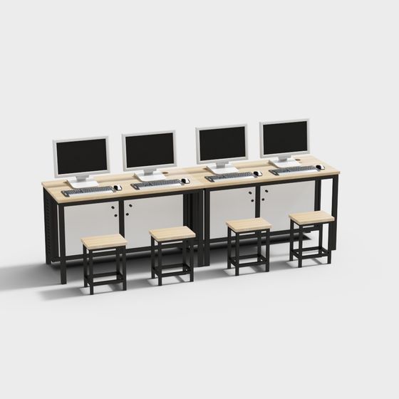 Stylish Shared Workstation 3D model