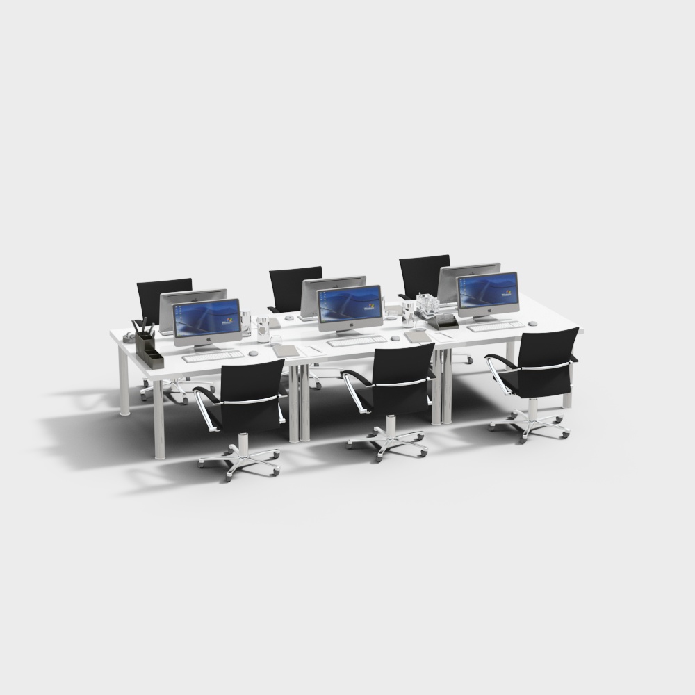 Multifunctional Workstation 3D model for Modern Offices