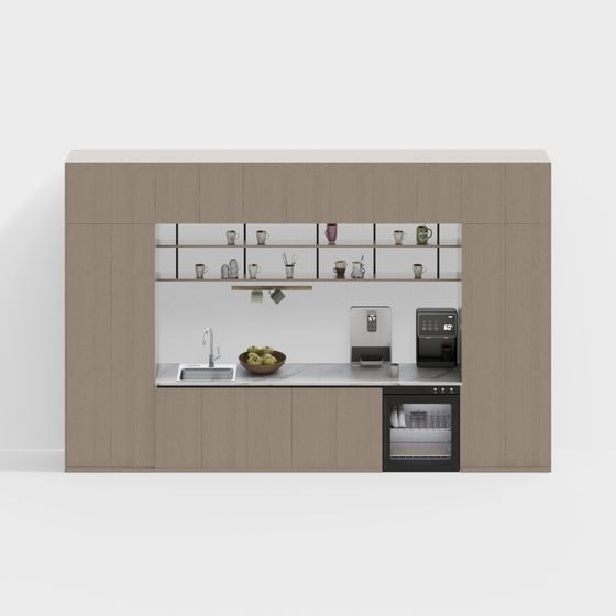 Modern Low Polygon Kitchen Cabinet 3D model