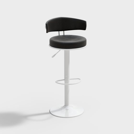 Modern Black Pantry Bar Chairs 3D Model for Workspaces