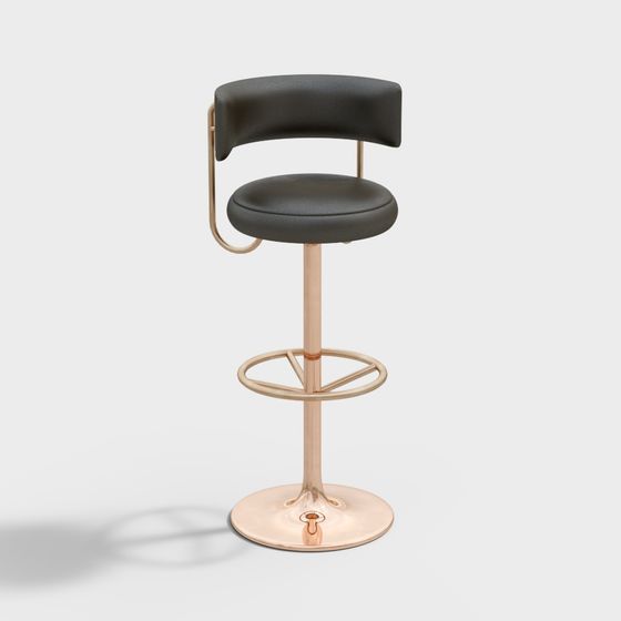 Stylish Rose Gold Bar Stool 3D model