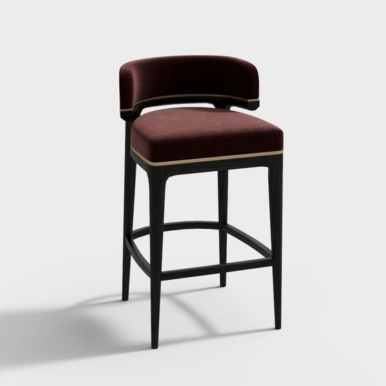 Stylish Bar Stool 3D model for Chic Interiors