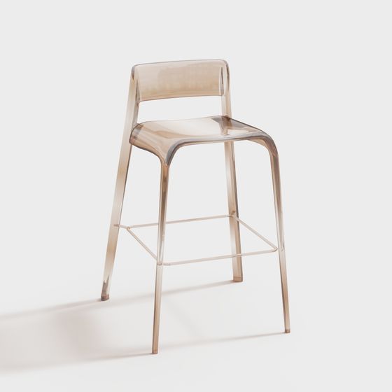 Transparent Bar Stool 3D model