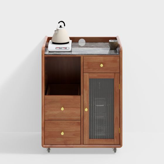 Elegant Mobile Kitchen Island 3D model for Contemporary Spaces