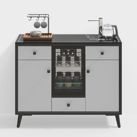 Minimalist Kitchen Island 3D model