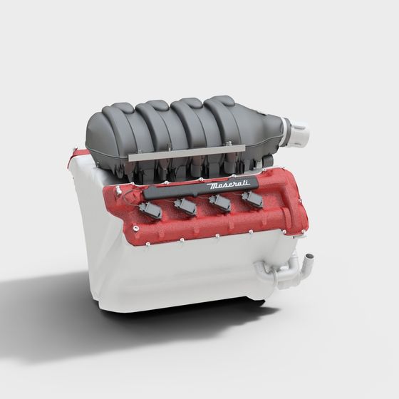 Industrial Gray Engine 3D Model for Machinery Settings