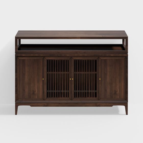 Minimalist Wooden TV Cabinet 3D model