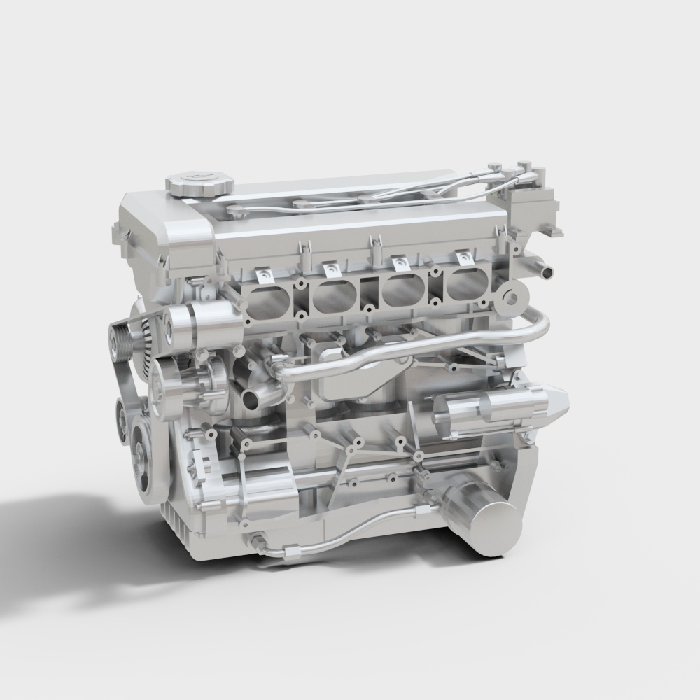 Futuristic Low-Poly Engine 3D model